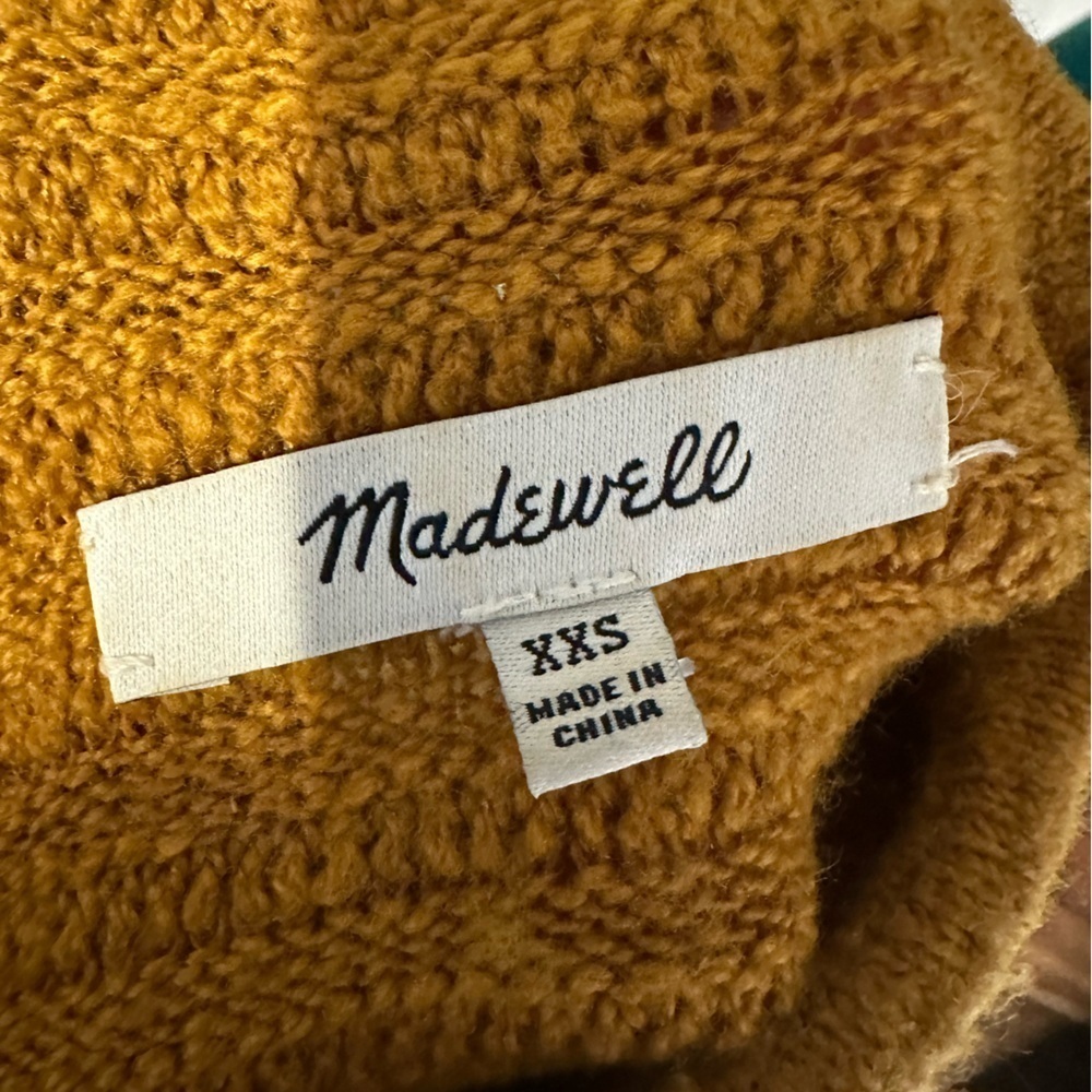 Madewell mustard ribbed mock neck sweater XXS - Picture 8 of 10